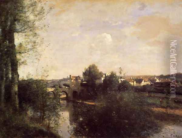 Old Bridge at Limay, on the Seine Oil Painting - Jean-Baptiste-Camille Corot