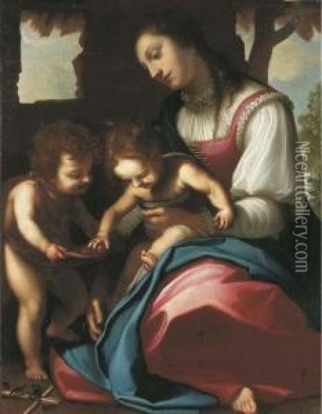 La Vierge A L'enfant Avec Saint Jean-baptiste Oil Painting - Cristofano Allori