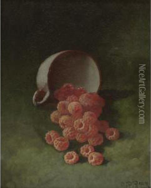 Raspberries In A Cup Oil Painting - Carducius Plantagenet Ream
