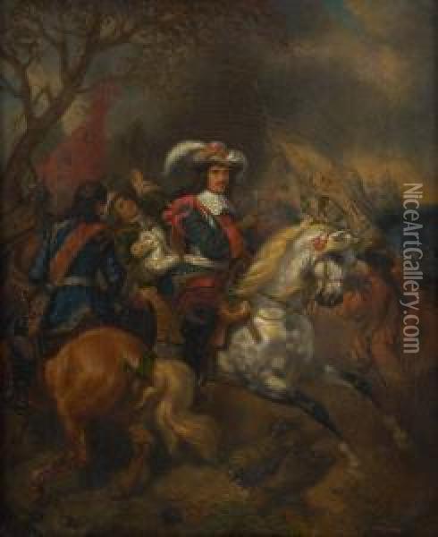 Choc De Cavalerie Oil Painting - Theodore Schaepkens
