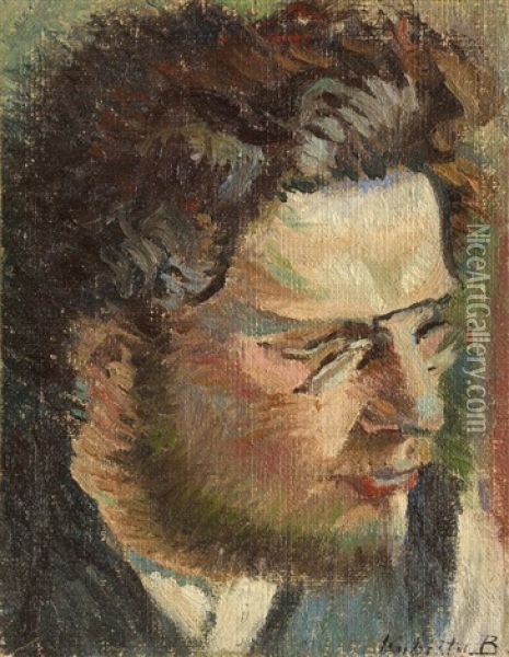 A Portrait Of Antonin Prochazka Oil Painting - Bohumil Kubista