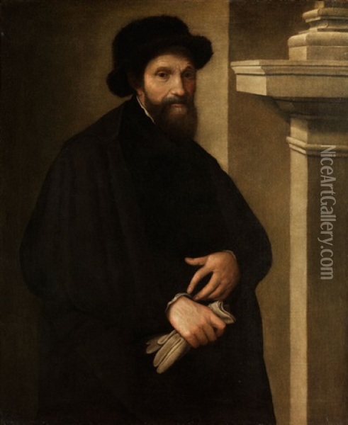 Portrait Des Michelangelo Buornarotti Oil Painting - Lorenzo Lotto