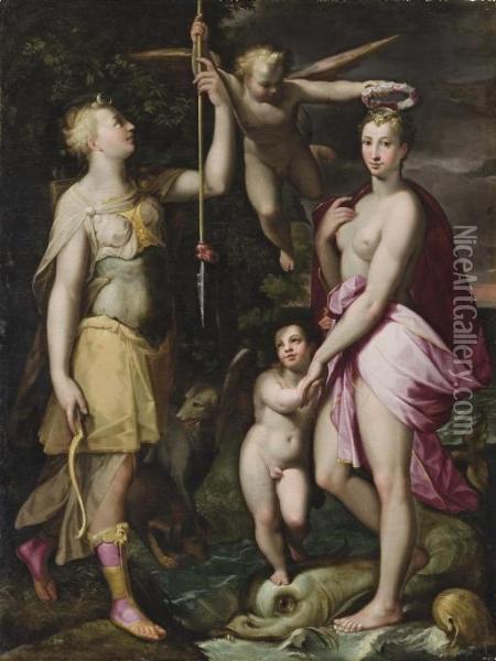The Apotheosis Of Venus And Diana Oil Painting - Joachim Wtewael (Uytewael)
