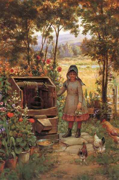 The Little Flower Girl Oil Painting - Edward Lamson Henry