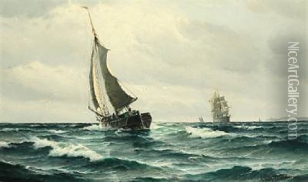 Seascape Oil Painting - Vilhelm Victor Bille