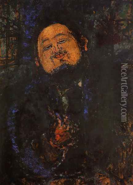 Portrait Of Diego Rivera I Oil Painting - Amedeo Modigliani