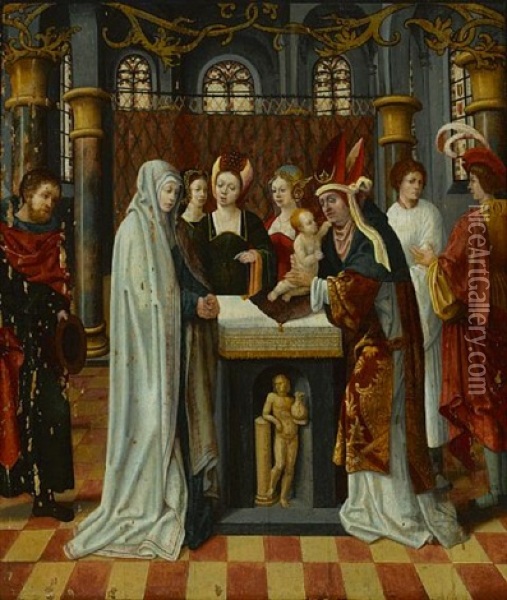The Presentation Of Jesus In The Temple Oil Painting - Jacob Cornelisz Van Oostsanen