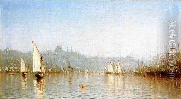 Constantinople, from the Golden Horn Oil Painting - Sanford Robinson Gifford