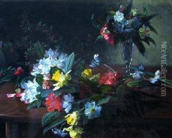 Spring Flowers Oil Painting - Hans, Jean Iten