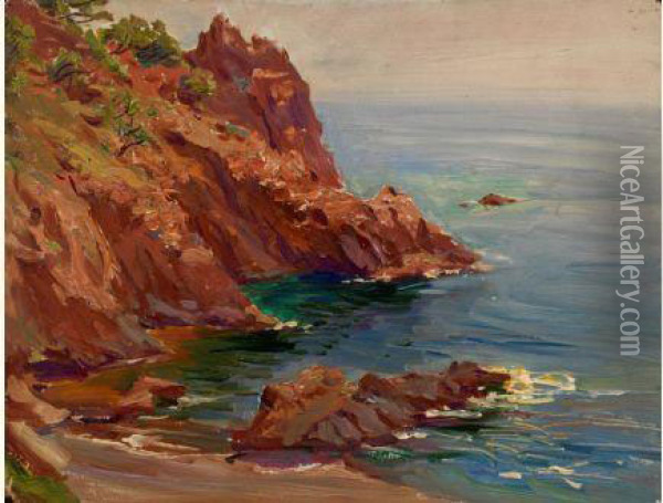 Evening Seascape Oil Painting - Constantin Alexandr. Westchiloff