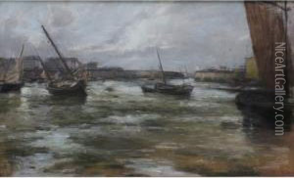 Le Treport Oil Painting - Pierre Jacques Pelletier