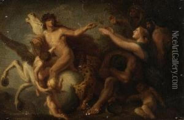 Bacchische Szene, Bacchus Auf Dem
 Pegasus. Oil Painting - Anselm Feuerbach