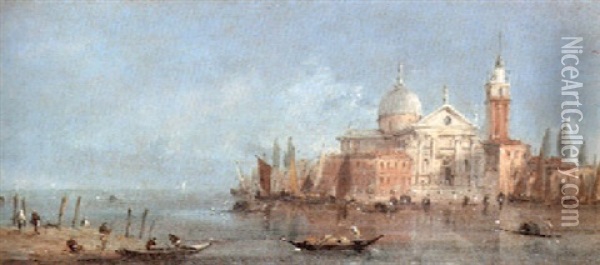 Venedig, Blick Von Der Piazzetta Di San Marco Auf Die Isola San Giorgio Oil Painting - Giacomo Guardi