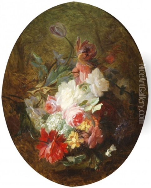 Composition Florale Oil Painting - Jules Edouard Diart