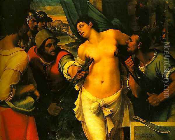 The Martyrdom of St Agatha Oil Painting - Rosso Fiorentino (Giovan Battista di Jacopo)