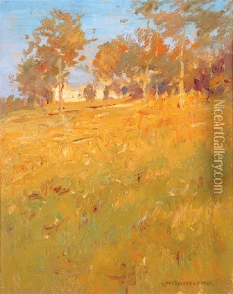 A Tonalist Fall Landscape Oil Painting - Charles Warren Eaton