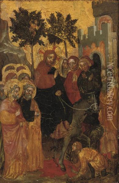 The Entry Of Christ Into Jerusalem Oil Painting - Giovannino Di Pietro Da Venezia