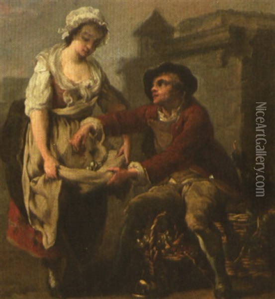 Marchand De Cerises Oil Painting - Jean-Baptiste Charpentier the Elder