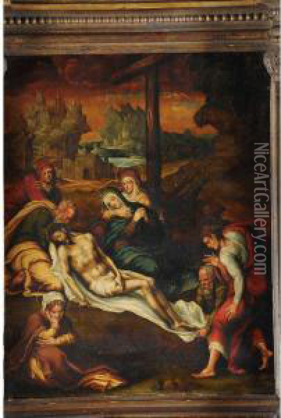  Lamentation Sur Le Christ Mort  Oil Painting - Giovan Battista Naldini