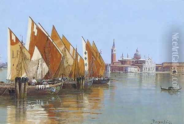 Barche da pesca, Venezia Oil Painting - Antonietta Brandeis