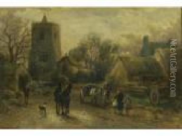 Orton Village And Church Oil Painting - William Manners