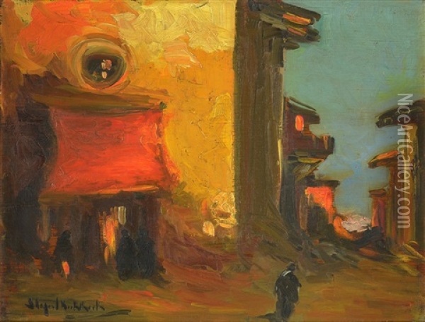 Calle De Pueblo Oil Painting - Stephen Robert Koekkoek