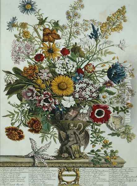 November, from 'Twelve Months of Flowers' Oil Painting - Pieter Casteels