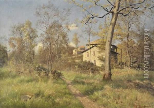 Maison Au Soleil Couchant Oil Painting - Theodore Lespinasse