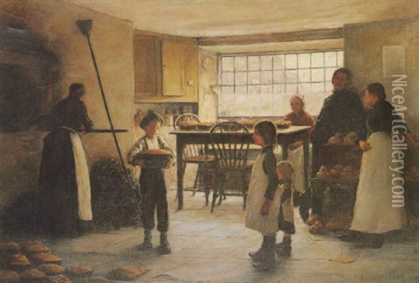 The Village Bakehouse Or A Cornish Bakehouse Oil Painting - Theodore Flavel Cook