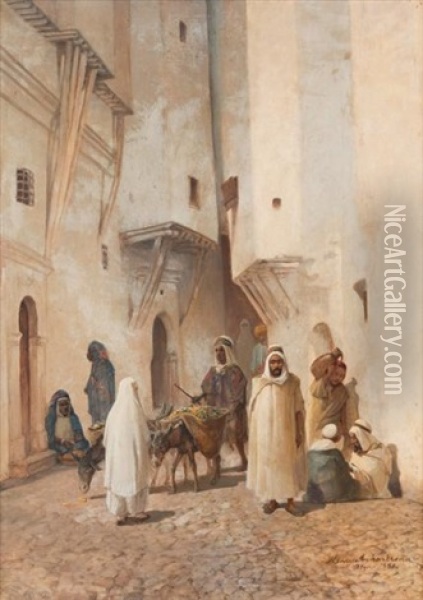 Ruelle De La Casbah, Alger Oil Painting - Henrik August Ankarcrona