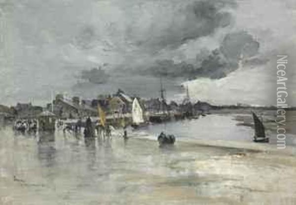 Harbour At St. Vaast, The Hague Oil Painting - Frank Myers Boggs
