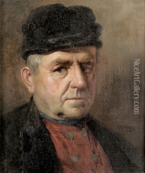 Portrat Eines Herrn Mit Ohrring Oil Painting - Ludwig Kandler