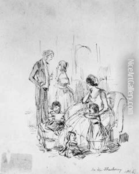 Maternal Ties Oil Painting - William Makepeace Thackeray