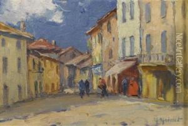 Place De Village Oil Painting - Maurice Moisset