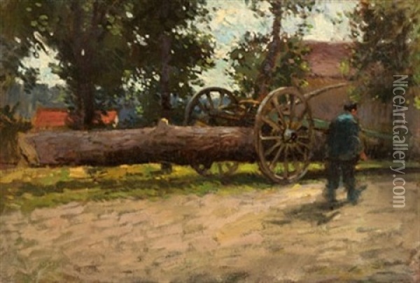 Logger In Brittany Oil Painting - Paul Cornoyer