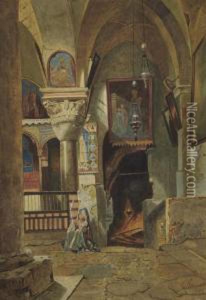 Interieur Du Saint-sepulcre Oil Painting - Carl Friedrich H. Werner