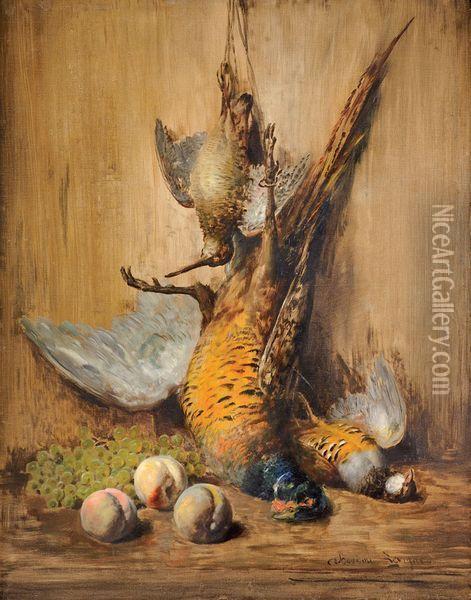 nature Morte Aux Faisans, A La Perdrix, A La Becasse Et Aux Fruits Oil Painting - Theodore Levigne