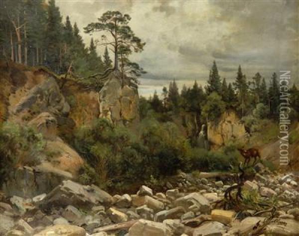 A Forest Ravine Oil Painting - Karl Millner