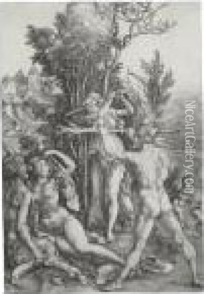 Hercules (b. 73; M., Holl. 63) Oil Painting - Albrecht Durer