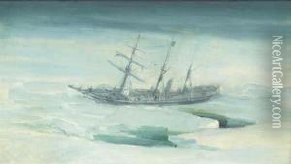S.y. Endurance Trapped In The Ice In The Weddell Sea Oil Painting - George Edward Marston