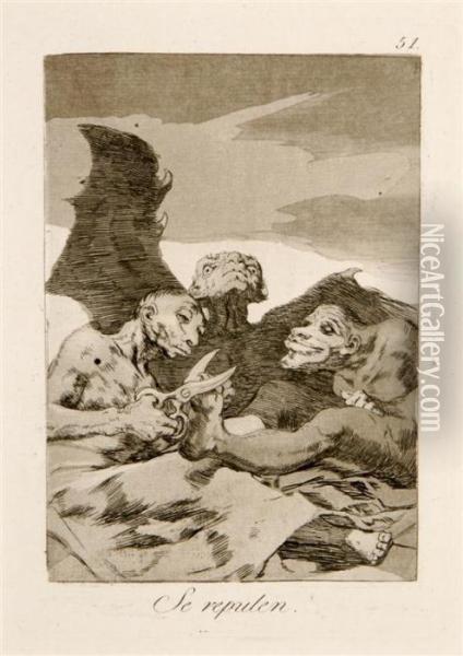 Se Repulen Oil Painting - Francisco De Goya y Lucientes