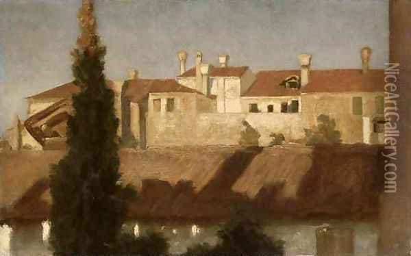Houses in Venice Oil Painting - Lord Frederick Leighton