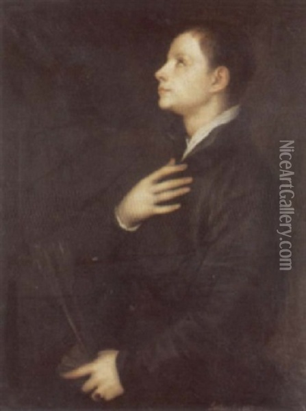 Portrat Eines Jungen Geistlichen Oil Painting - Franz Seraph von Lenbach