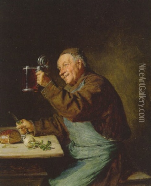 Prosit! Oil Painting - Eduard von Gruetzner