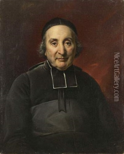 Portrait D'un Ecclesiastique Oil Painting - Paulin Jean Baptiste Guerin