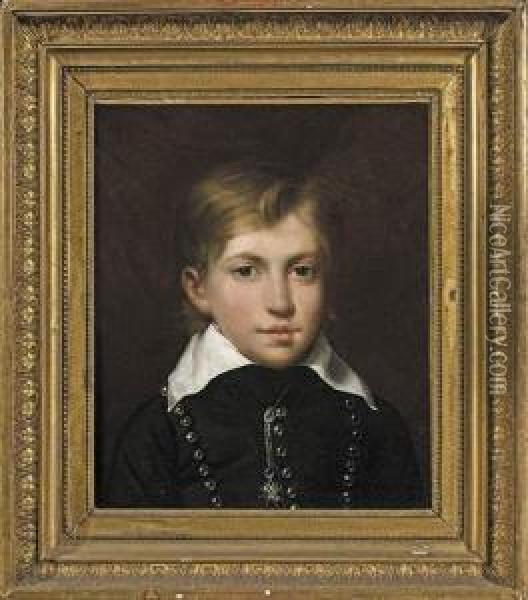 Portrait Presume D'henri V 
Enfant, Futur Comte De Chambord, Portant L'ordre Du Saint-esprit. Oil Painting - Claude-Marie Dubufe
