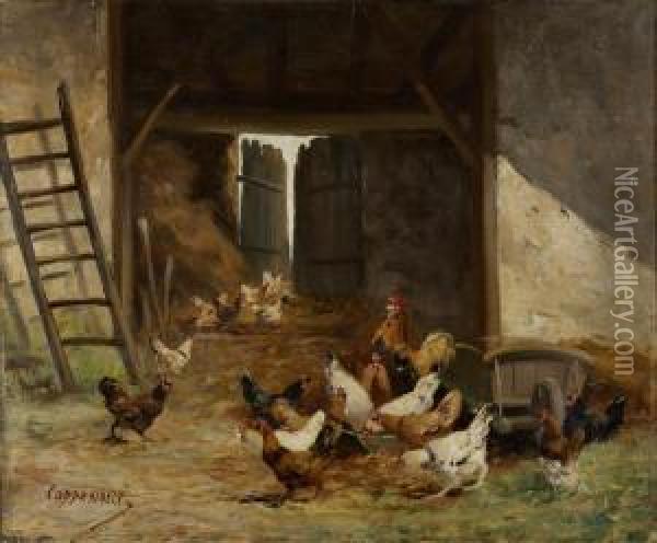 Galinhas Oil Painting - Jacques Van Coppenolle