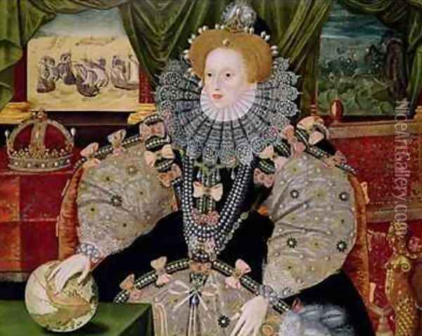 Elizabeth I Armada Portrait Oil Painting - George Gower