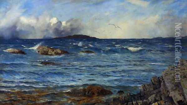 Across the sea to the island beyond Oil Painting - Thomas C. S. Benham