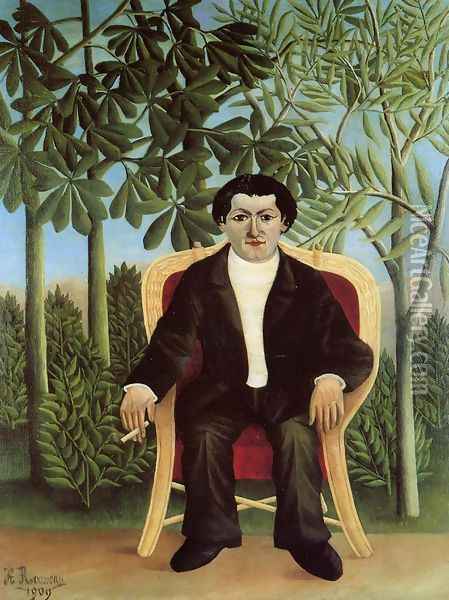 Portrait Of Joseph Brummer Oil Painting - Henri Julien Rousseau